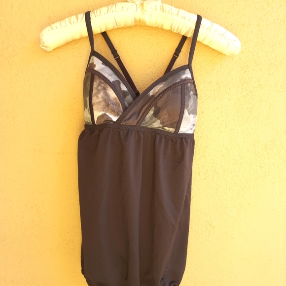 Lululemon Rehearsal Tank Black White Coal Tinted Canvas Super Women’s Sz 8 - Picture 1 of 11